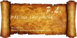 Pályi Lóránt névjegykártya