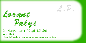 lorant palyi business card